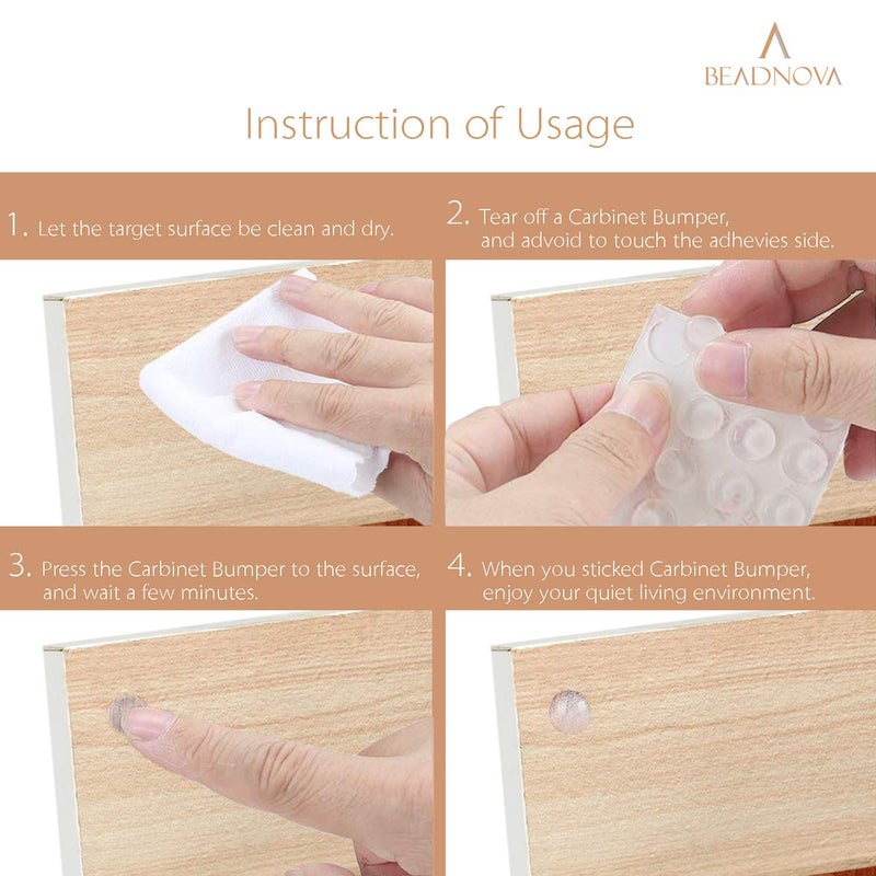 BEADNOVA Rubber Feet 100Pcs Silocone Pads Clear Frame Spacers Picture Bumpers Cabinet Door Protectors Self Adhesive Rubber Feet for Cutting Board (Cylindrical, 10x4mm) - Image 4